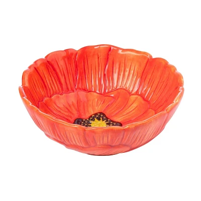 Godinger Silver 20oz Poppy Flower Cereal Bowl Red