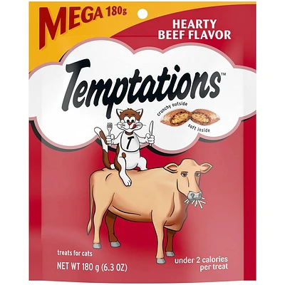 Temptations Hearty Beef Flavor Crunchy Cat Treats - 6.3oz