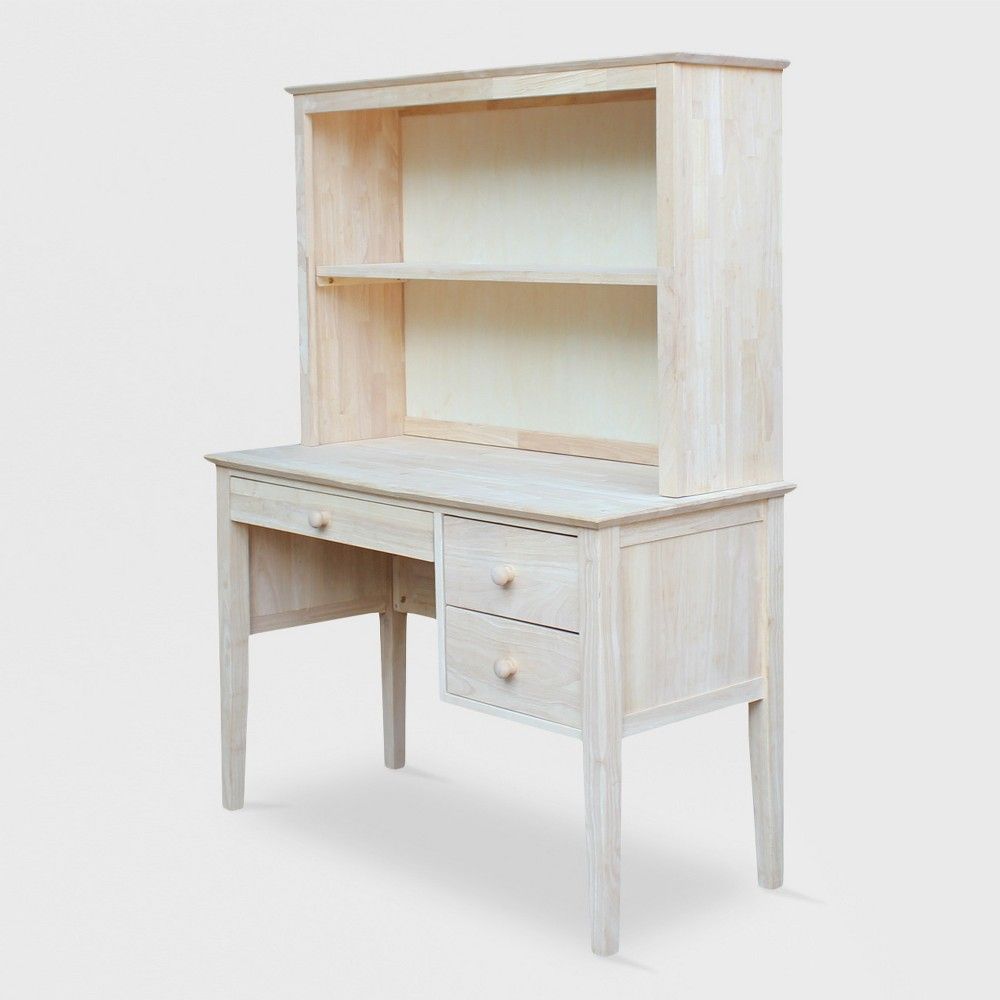 white desk with hutch target