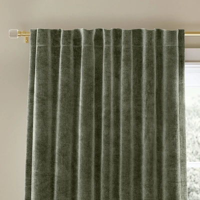 50x95 Blackout Chenille Curtain Panel Green - Threshold: Solid, Lined, OEKO-TEX Certified, Indoor Use