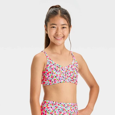 Girls Floral Printed Bikini Swim Top