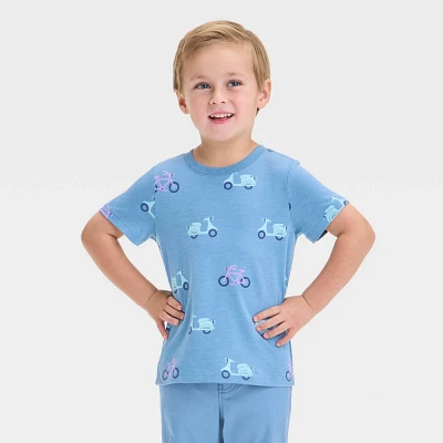 Toddler Boys Short Sleeve Bike T-Shirt - Cat & Jack Slate Blue