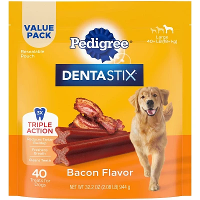 Pedigree Dentastix Dental Dog Treats with Mint and Bacon for Large Dog - 40ct