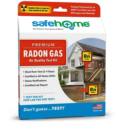 Safe Home Radon Test Kit Premium Model (In-Lab Testing)