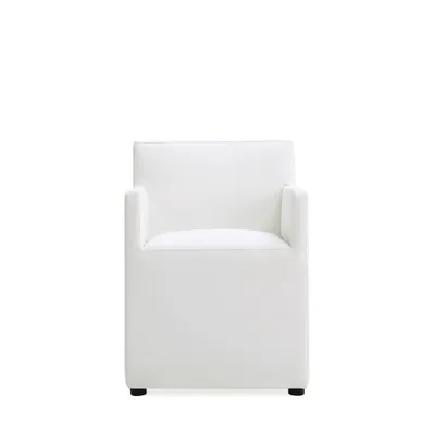 Anna Modern Square Faux Leather Dining Armchair