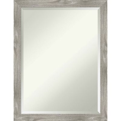 20 x 26 Dove Square Framed Wall Mirror Graywash - Amanti Art: Modern Beveled Glass, Polystyrene Frame, Wall Mount