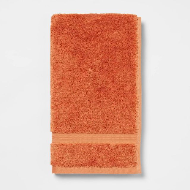 Total Fresh Antimicrobial Hand Towel Orange - Threshold: 100% Cotton, Low Lint, Machine Washable, Terry Cloth