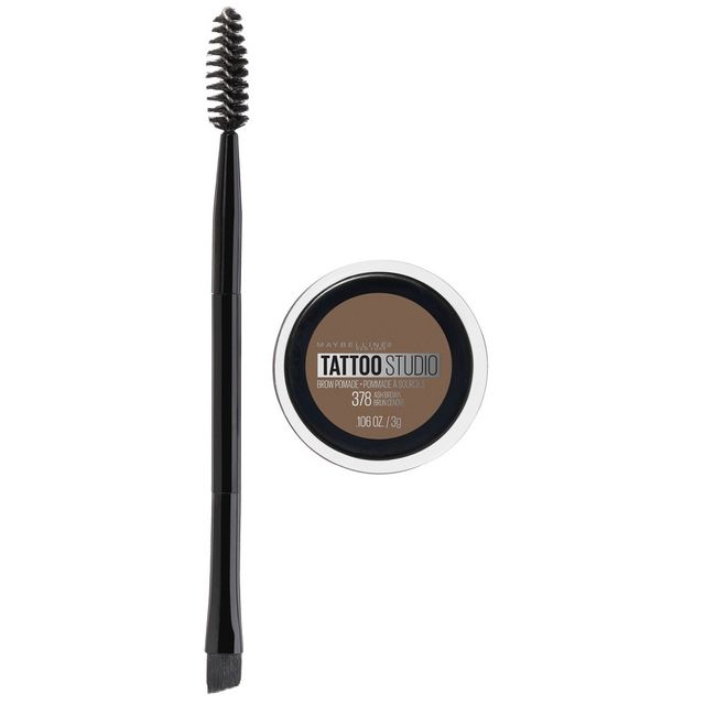 Maybelline Tattoo Studio Waterproof Brow Pomade 378 Ash Waterproof Brown - 0.11oz