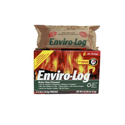 Enviro-Log 6pk Firelogs 19.6lbs Fire Starter