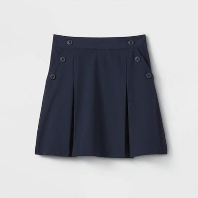 Girls Woven Performance Pleated Uniform Skort