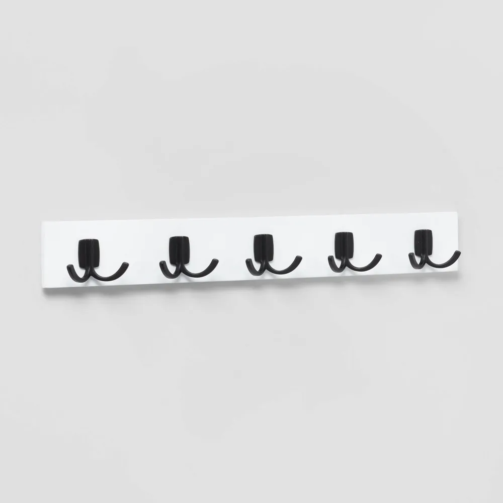 Brightroom Modern Octopus 5 Rail Matte Black Hooks White - Brightroom