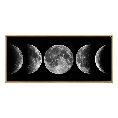 Kate & Laurel All Things Decor 18x40 Sylvie Phases of the Moon Art: Transitional Style, Sawtooth Back, Digital Art