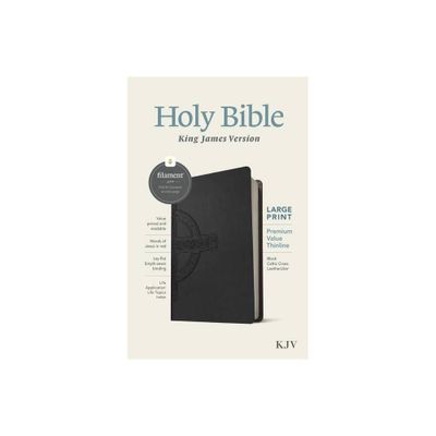 KJV Large Print Premium Value Thinline Bible, Filament Enabled (Leatherlike, Black Celtic Cross, Red Letter) - (Leather Bound)