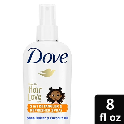 Dove Beauty Kids 2-in-1 Detangler & Refresher Spray for Coils, Curls & Waves - 8 fl oz