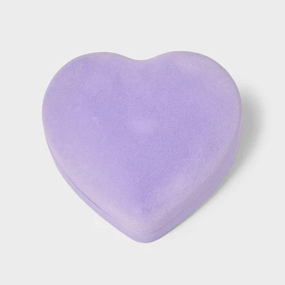 Heart Flocked Trinket Travel Jewelry Box - Wild Fable Purple