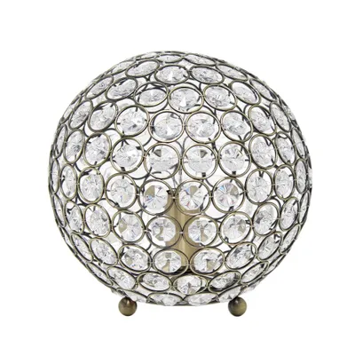 8 Elipse Medium Contemporary Metal Crystal Round Orb Table Lamp - Lalia Home: Assembly, UL Listed