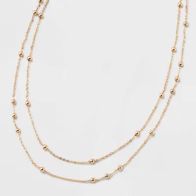 Gold 2 Row Satellite Chain Necklace - A New Day Gold