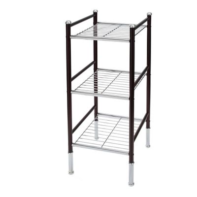 3 Tier Duplex Line Storage Tower Black - Organize It All: Metal Frame, Universal Organizer with Shelves