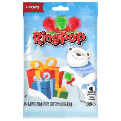 Ring Pop Christmas Lollipops - 1oz/3pk