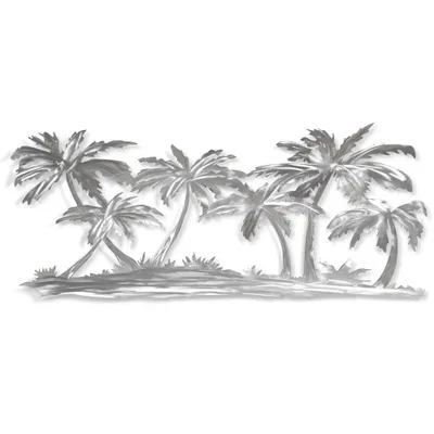 Island in Stream Laser Cut Aluminum Wall Sculpture Silver - StyleCraft