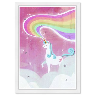 15 x 21 Unicorn Light Fantasy and Sci-Fi Framed Art Print - Wynwood Studio: Modern Decor, Digital Fairytale Artwork, White Frame