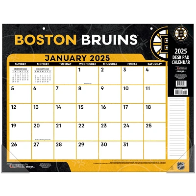 NHL Boston Bruins 2025 22x17 Desk Calendar