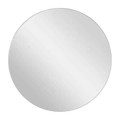 Olivia & May Contemporary Wood Round Frameless Wall Mirror : 23.75 Diameter, Wall Mount, No Assembly Required