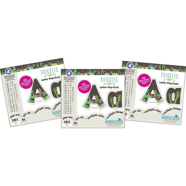 3pk 4 Letter Pop-Out Set Prickles 765 Characters - Barker Creek