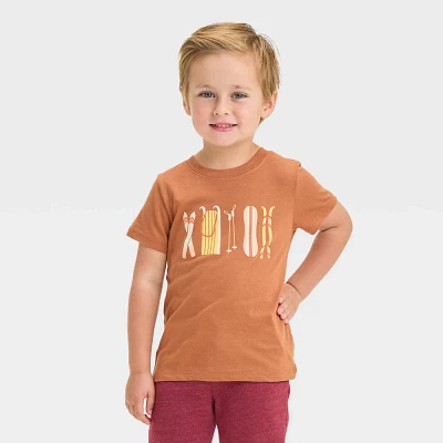 Toddler Boys Short Sleeve Ski and Snowboard Graphic T-Shirt