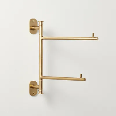 Wall-Mounted Brass Swivel Hand Towel Rack Antique Finish - Hearth & Hand with Magnolia