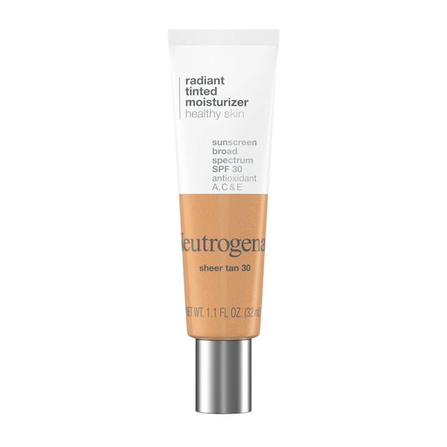 Neutrogena Healthy Skin Radiant Tinted Facial Lightweight Moisturizer with Vitamins A, C, & E, SPF 30 - Sheer Tan - 1.1 fl oz