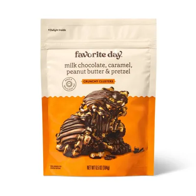 Milk Chocolate, Caramel, Peanut Butter & Pretzel Crunchy Clusters Candy - 6.5oz - Favorite Day