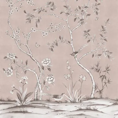 Tempaper & Co. Chinoiserie Garden Removable Peel and Stick Vinyl Wall Mural, , 108x78