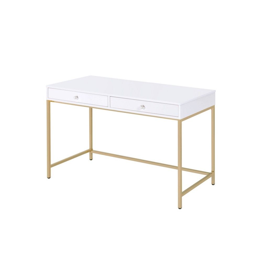 target gold and white desk