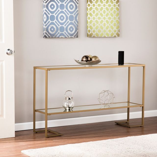 Horzen Glam Narrow Console  with Mirror - Aiden Lane