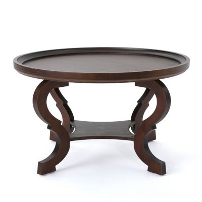 Althea Circular Coffee Table Dark Walnut - Christopher Knight Home
