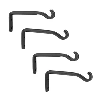 4pk 5.25 Trellis Wrought Iron Wall Planter Brackets Black Powder Coat Finish