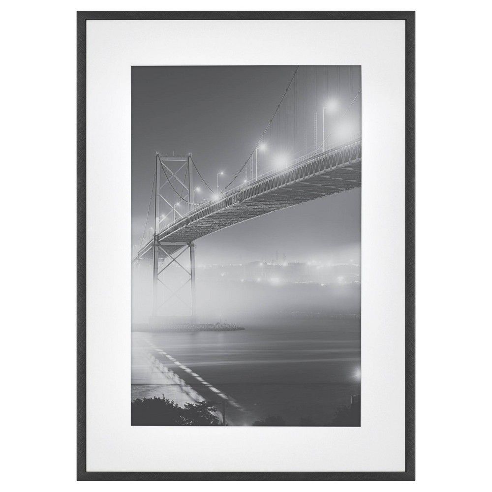 15.4 x 21.4 Matted to 11 x 17 Thin Metal Gallery Frame Black - Threshold: Modern Aluminum Wall Display