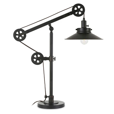 Hampton & Thyme 29 Tall Pulley System Table Lamp: Adjustable, Industrial Design, UL Listed