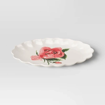 12.75 Stoneware Rose Serve Platter - Threshold