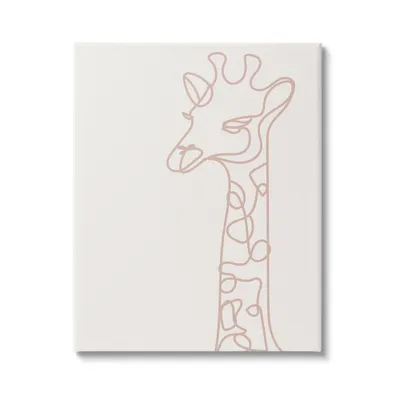 Wall Art by Lil Rue Giraffe Line Squiggle Doodle Kids Unframed Canvas - Stupell Industries