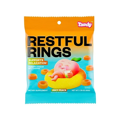 Tandy Restful Rings Juicy Peach Gummy Supplements - 1.76oz