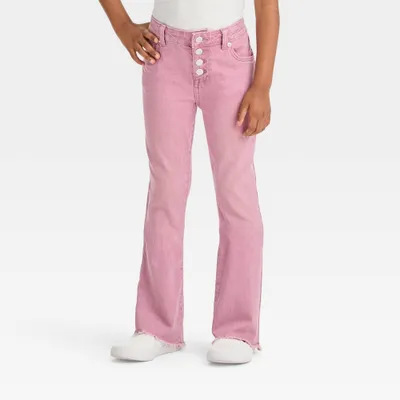 Girls Mid-Rise Button Fly Flare Jeans