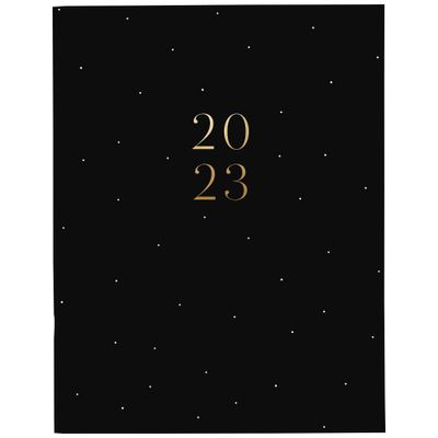 2023 Planner Monthly 11x8.5 Black with White Dot - Sugar Paper Essentials