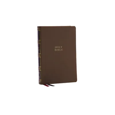 Nkjv, Compact Center-Column Reference Bible, Brown Leathersoft, Red Letter, Comfort Print (Thumb Indexed) - by Thomas Nelson (Leather Bound)