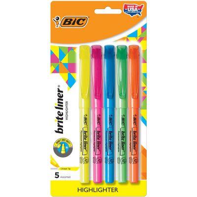 BiC 5pk Highlighter Brite Liner Assorted