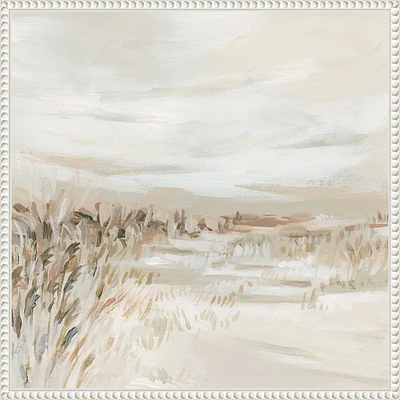 Amanti Art 22x22 Dune Grasses and Beach by June Erica Vess: Polystyrene Framed, Lithograph Canvas Art