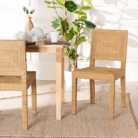 bali & pari Anfield Natural Seagrass and Mahogany Wood Dining Chair Natural