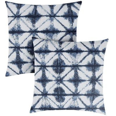 Sunbrella 2pk Outdoor Throw Pillows Midori Indigo: UV & Weather-Resistant, Transitional Style