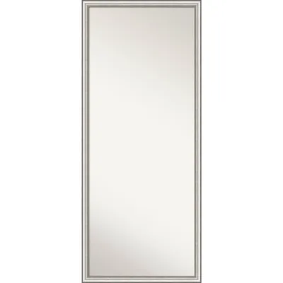 27 x 63 Non-Beveled Salon Silver Narrow Full Length Floor Leaner Mirror - Amanti Art